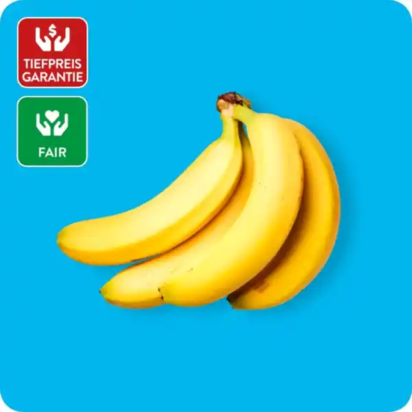 Bild 1 von   Rainforest Alliance Bananen, Ursprung: Ecuador / Costa Rica / Guatemala / Kolumbien