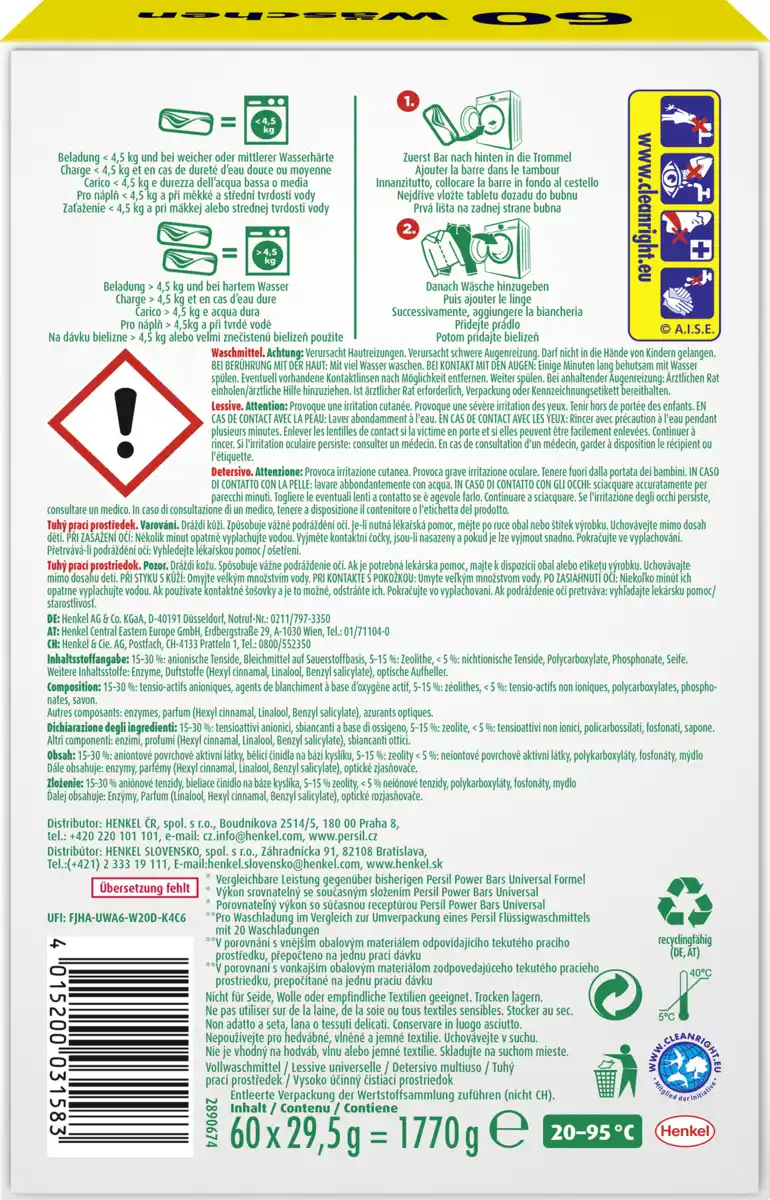 Bild 2 von Persil Vollwaschmittel Power Bars 60 WL