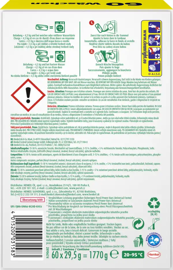 Bild 2 von Persil Vollwaschmittel Power Bars 60 WL