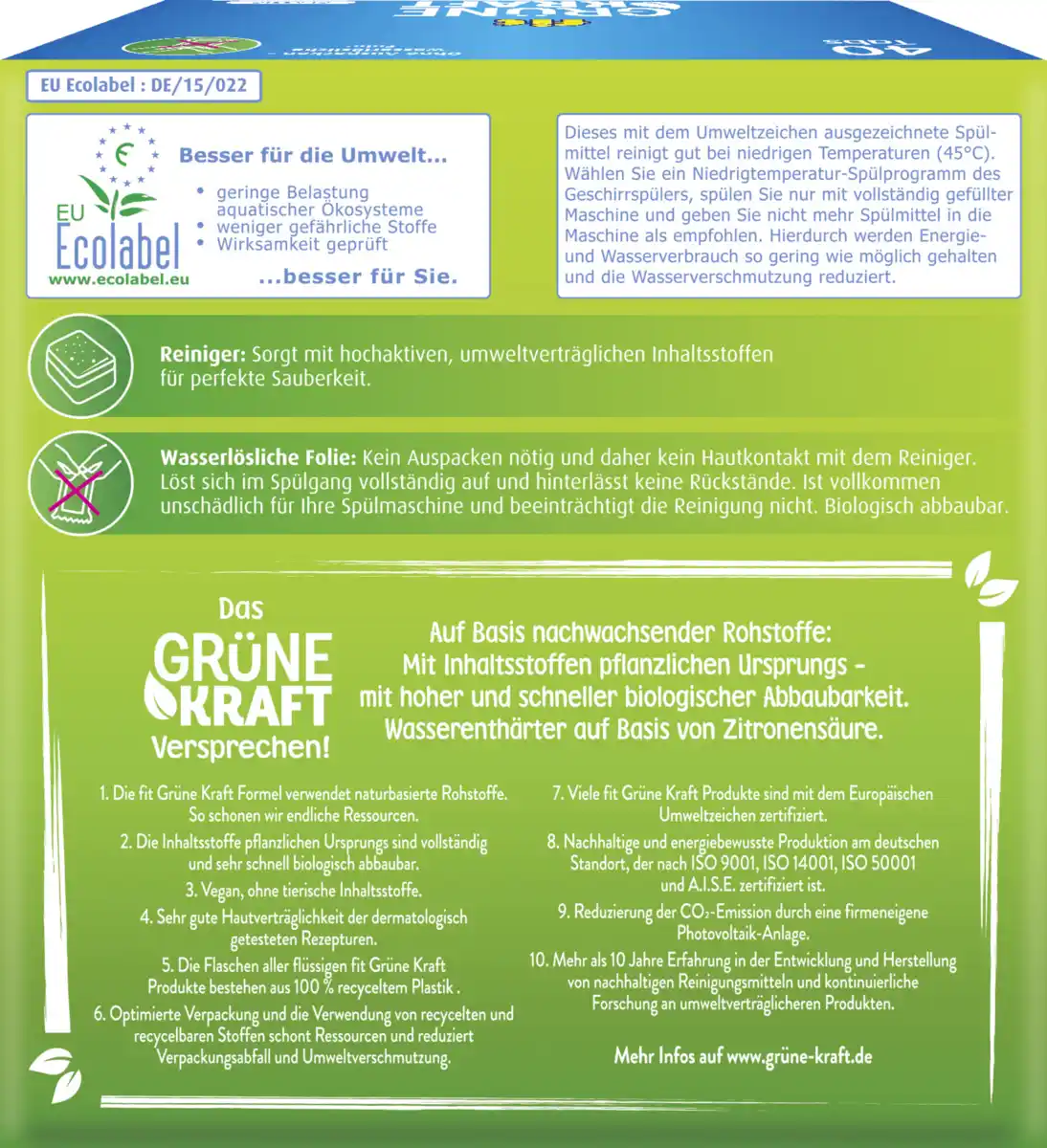 Bild 2 von fit Grüne Kraft Tabs Classic Sparpack, 40 g