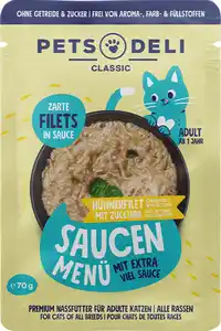 Pets Deli Nassfutter Saucen Menü Hühnerfilet mit Zucchini, 70 g