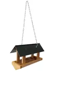 Vogelhaus Emilia zum Aufhängen mit  stabiler Kette braun 28 x 18 x 12 cm