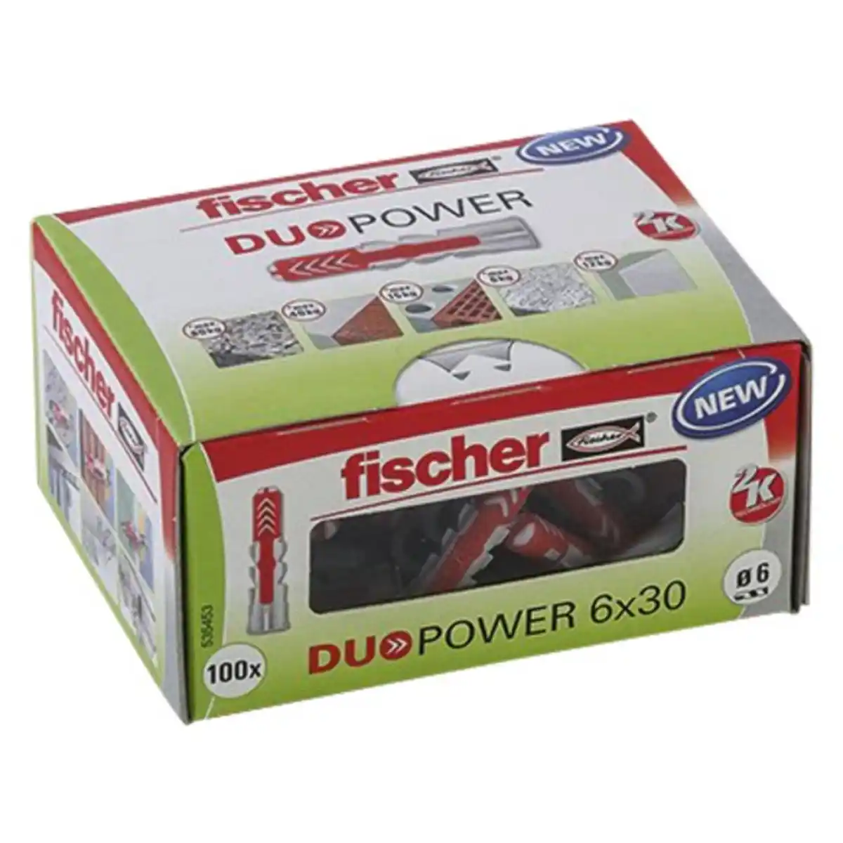 Bild 3 von FISCHER Nylon Dübel, DuoLine, Nylon, 100 Stück, 6 x 30 mm