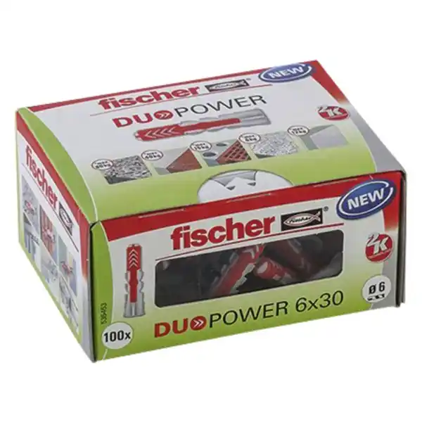 Bild 3 von FISCHER Nylon Dübel, DuoLine, Nylon, 100 Stück, 6 x 30 mm