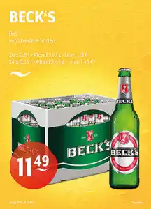 BECK'S Bier verschiedene Sorten