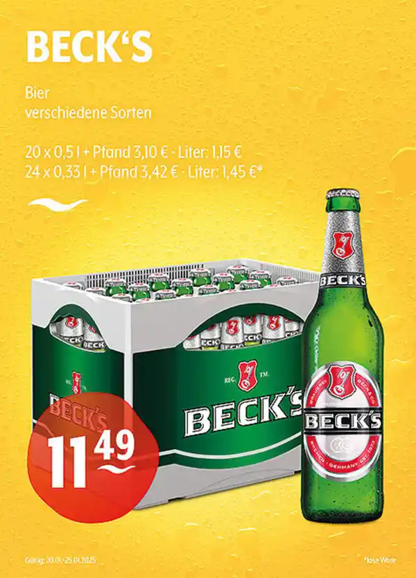 Bild 1 von BECK'S Bier verschiedene Sorten