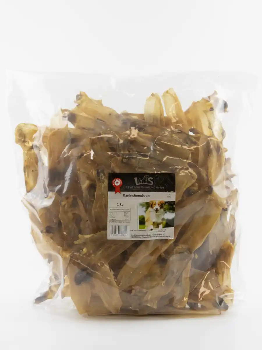 Bild 1 von L&S Hundesnack Kaninchenohren 1 kg