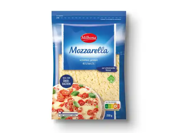 Bild 1 von Milbona Mozzarella, gerieben,  250 g