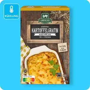 LANDFREUDE Kartoffelvariationen, Ofenfertiges Kartoffelgratin in Käse-Sahne-Sauce