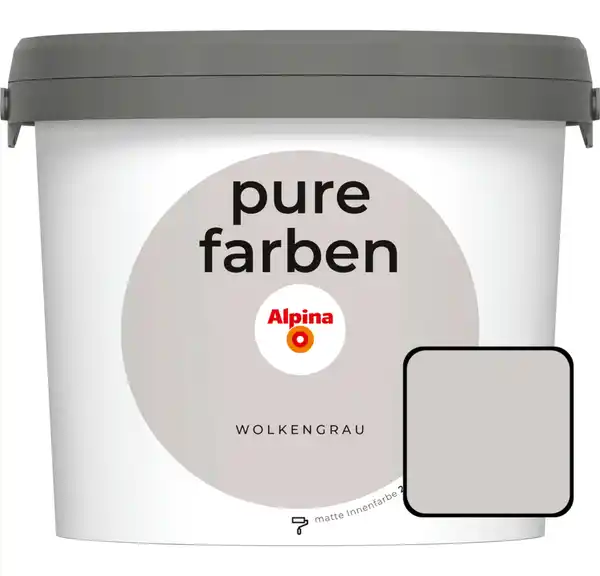 Bild 1 von Alpina Pure Farben Wandfarbe Wolkengrau 2,5 L