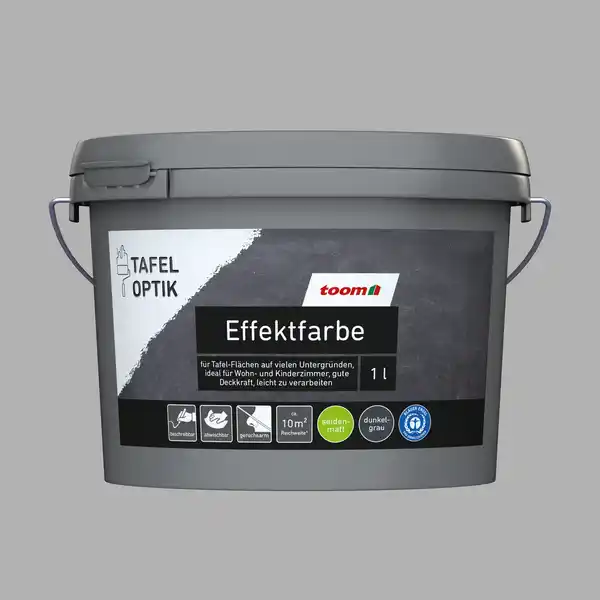Bild 1 von toom Effektfarbe Tafel-Optik dunkelgrau seidenmatt 1 l