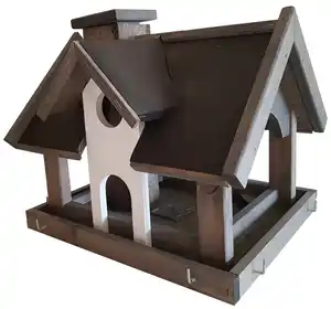 Vogelhaus massiv mit 3-Bein Ständer LxBxH: 34x33x40 cm