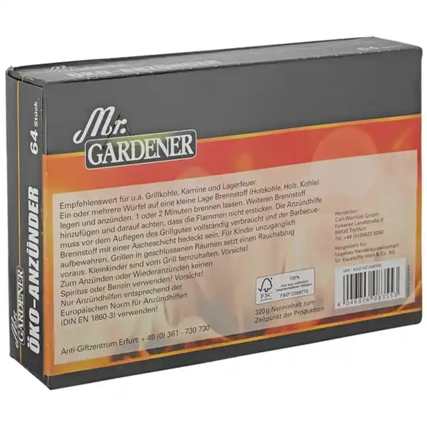 Bild 3 von Mr. GARDENER Öko-Anzünder, Öko-Anzünder 64 St.