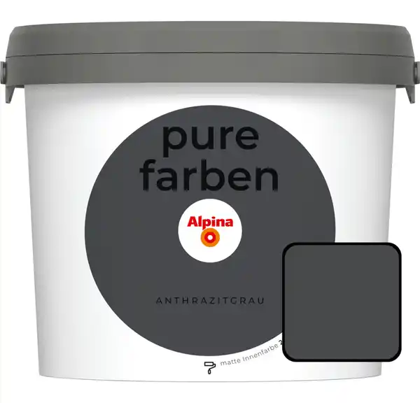 Bild 1 von Alpina Pure Farben Wandfarbe Anthrazitgrau 2,5 L