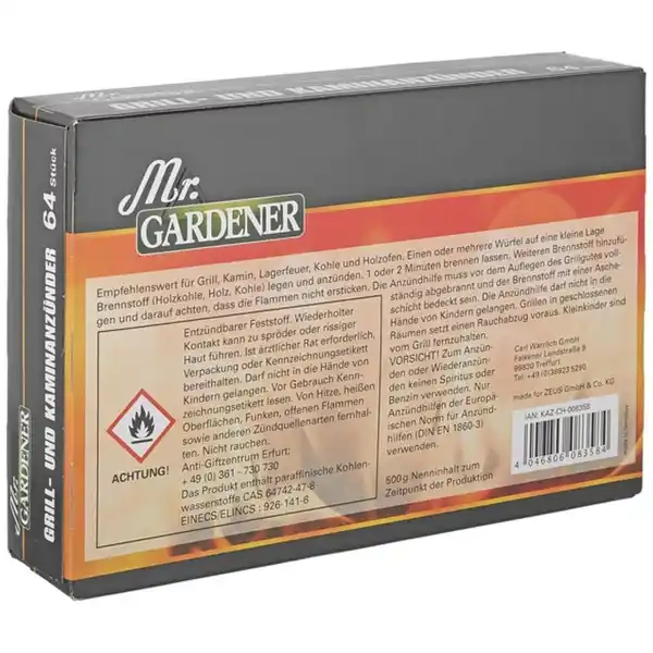 Bild 3 von Mr. GARDENER Grill- & Kaminanzünder, Paraffin-Anzünder 64 St.
