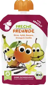 Freche Freunde Bio Quetschie Birne, Apfel, Banane, Orange & Vanille, 100 g