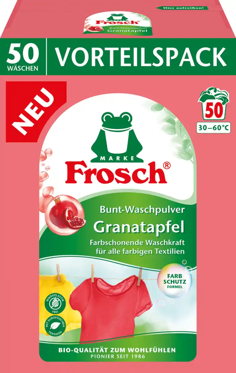 Bild 1 von Frosch Colorwaschmittel Pulver Granatapfel 50 WL