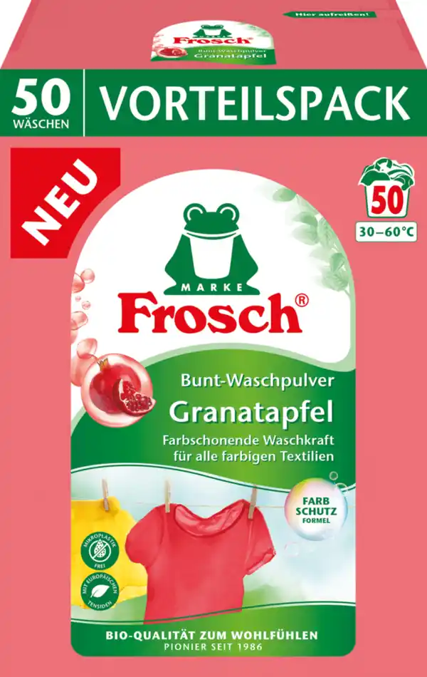 Bild 1 von Frosch Colorwaschmittel Pulver Granatapfel 50 WL