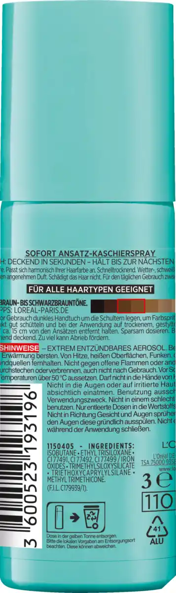 Bild 4 von L’Oréal Paris Magic Retouch Ansatz-Kaschierspray Dunkelbraun bis Schwarzbraun, 75 ml