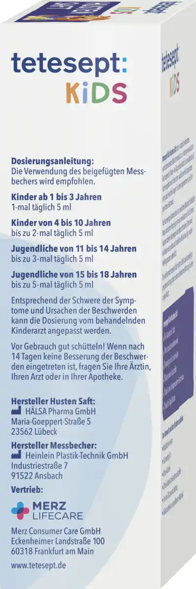 Bild 2 von tetesept Kids Hustensaft, 168 g