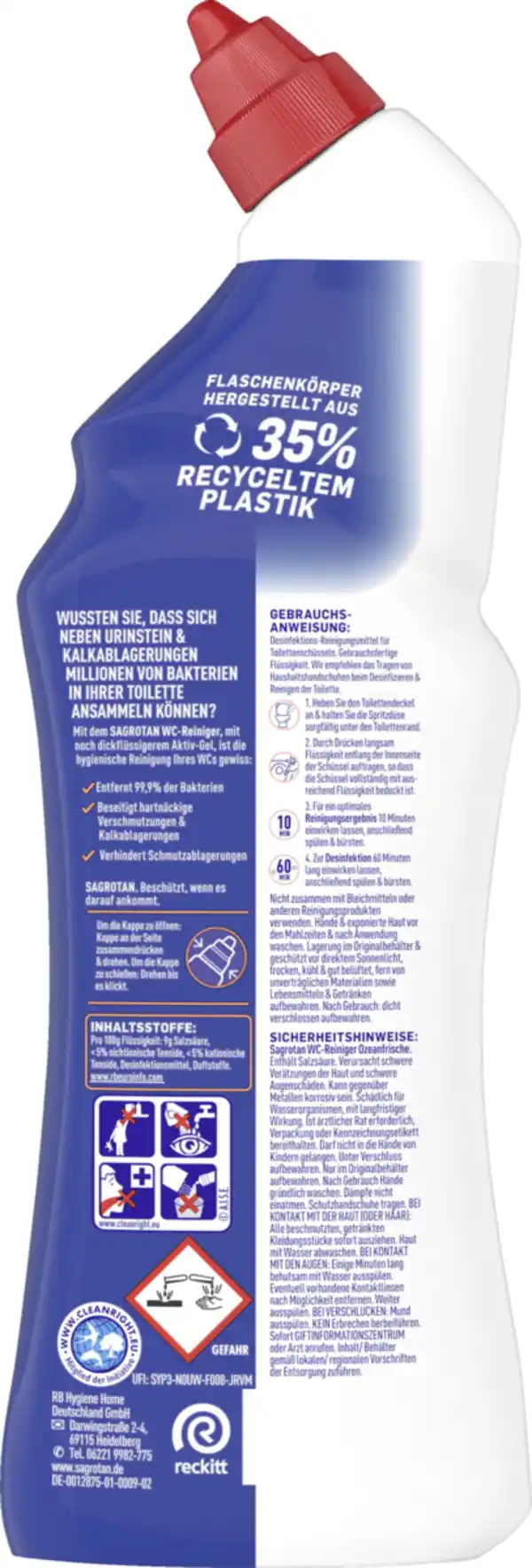 Bild 2 von Sagrotan WC-Reiniger Ozeanfrische, 750 ml