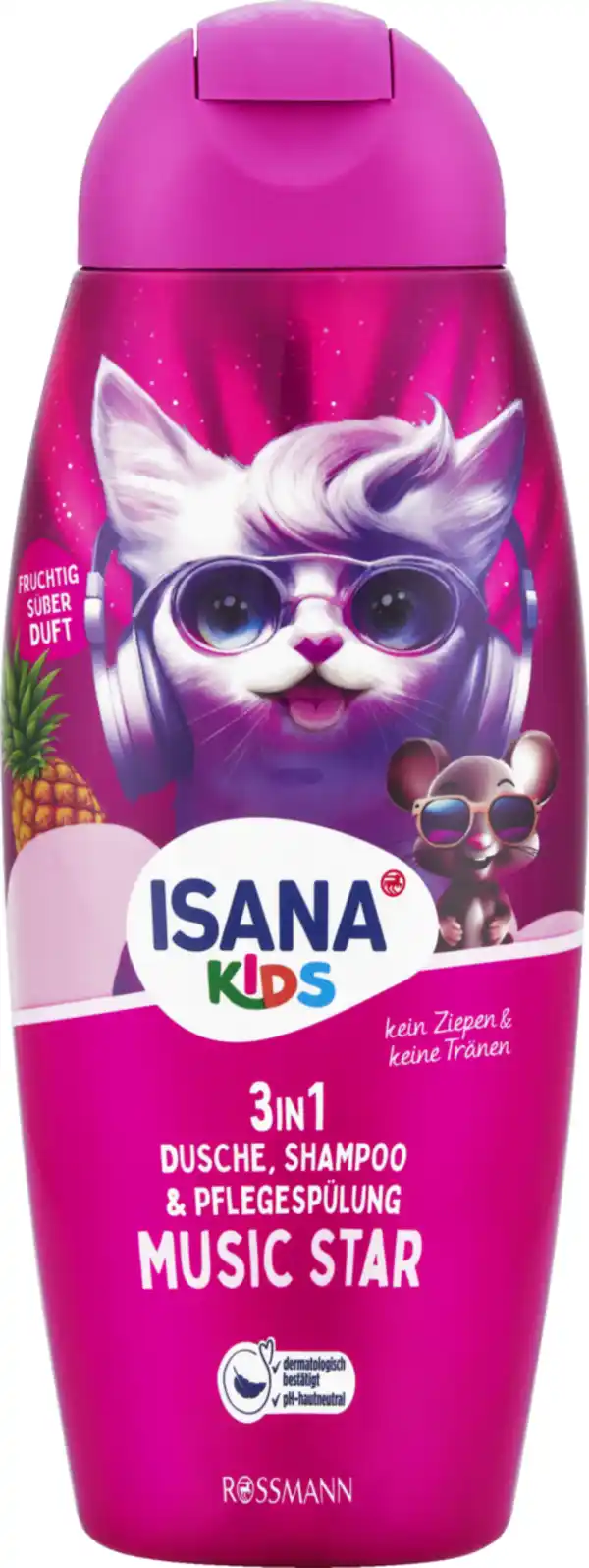 Bild 1 von ISANA KiDS 3in1 Dusche, Shampoo & Pflegespülung Music Star, 300 ml