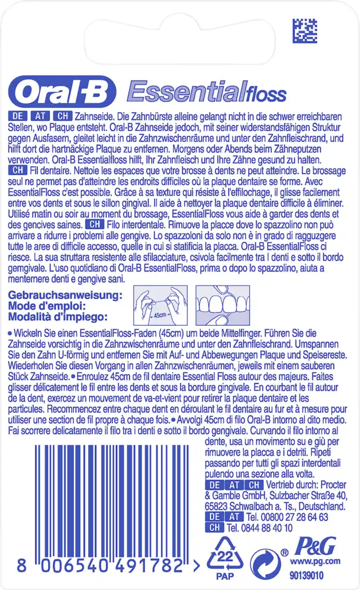 Bild 2 von Oral-B Essential Floss Zahnseide ungewachst, 50 m