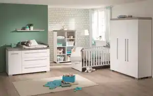 Paidi - Babyzimmer Kira, kreideweiß/Eiche Nautik-Nachbildung