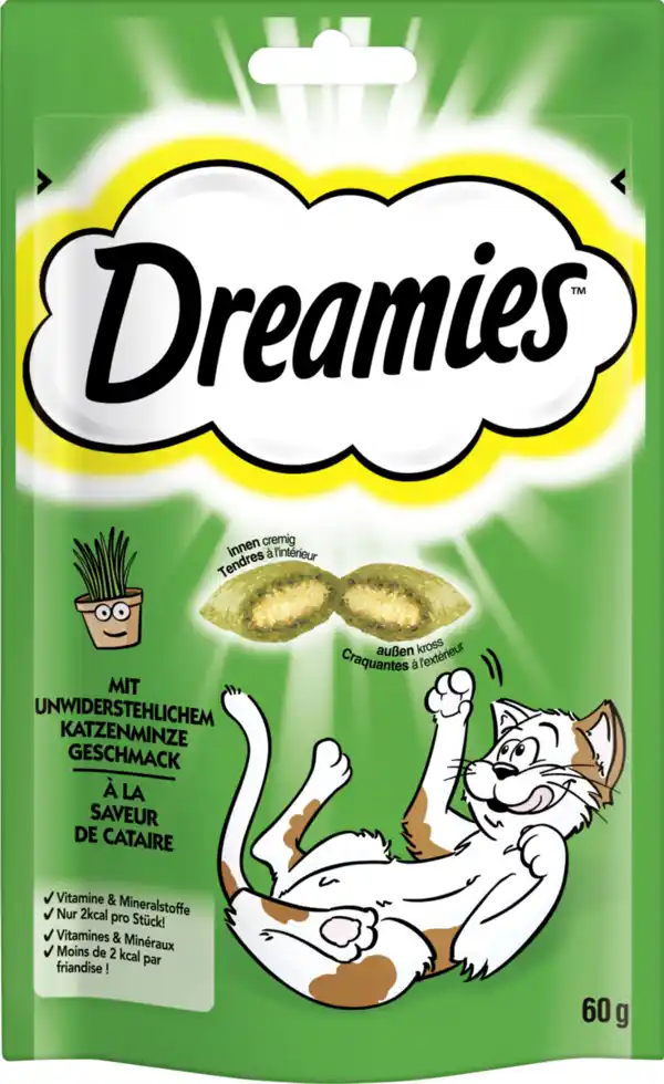 Bild 1 von Dreamies mit unwiderstehlichem Katzenminze Geschmack, 60 g