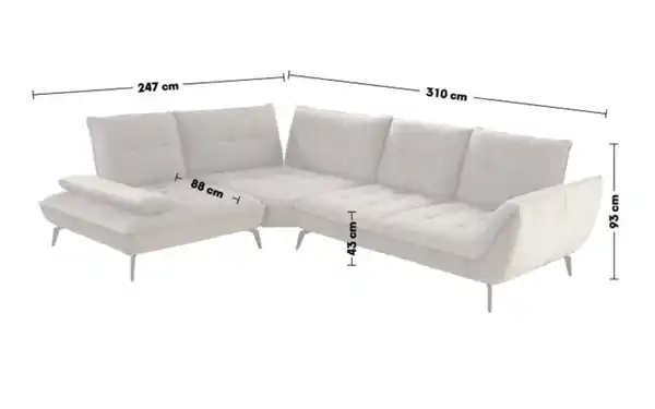 Bild 3 von Vito - Wohnlandschaft Ticona, khaki, olive, inkl. Schwenkrückenfunktion