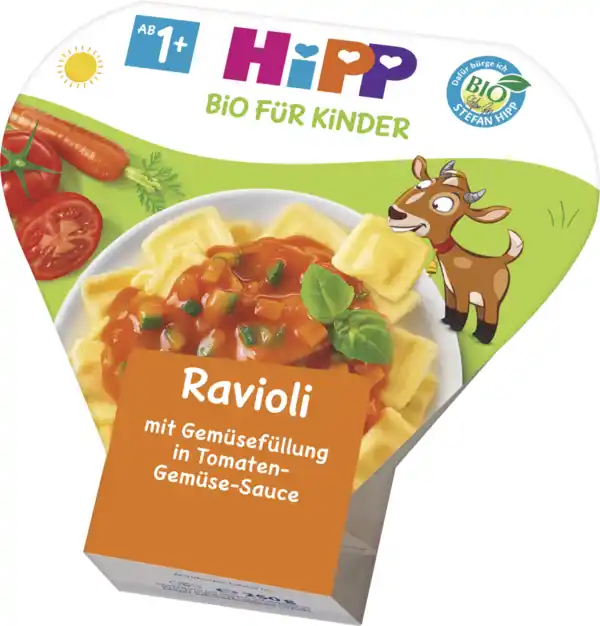 Bild 1 von HiPP Bio Kinder Ravioli Tomaten-Gemüse Sauce, 250 g