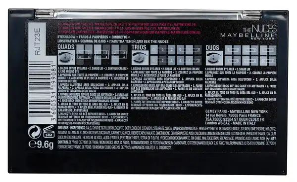 Bild 2 von Maybelline New York The Nudes Lidschatten Palette, 12 g