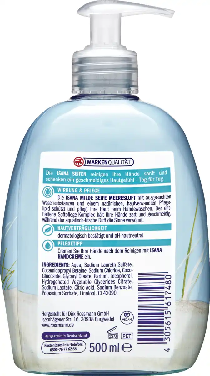 Bild 2 von ISANA Milde Seife Meeresluft, 500 ml