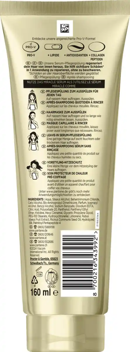 Bild 2 von Pantene Pro-V Emily in Paris Repair & Care Kollagen Haarkur-Balsam, 160 ml