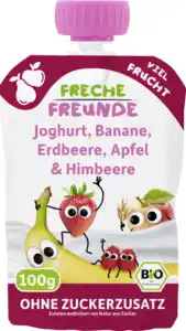 Freche Freunde Bio Quetschie Joghurt, Banane, Erdbeere, Apfel & Himbeere, 100 g