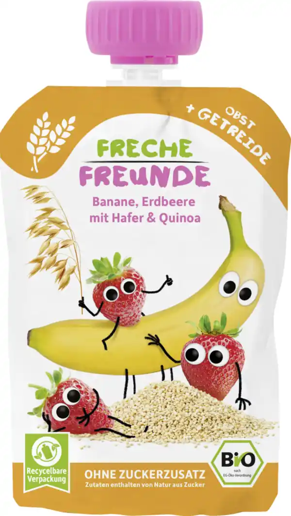 Bild 1 von Freche Freunde Bio Quetschie Banane, Erdbeere mit Hafer & Quinoa, 100 g