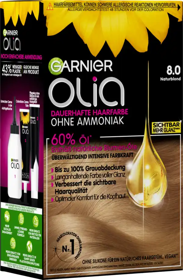 Bild 2 von Garnier Olia dauerhafte Haarfarbe 8.0 Naturblond