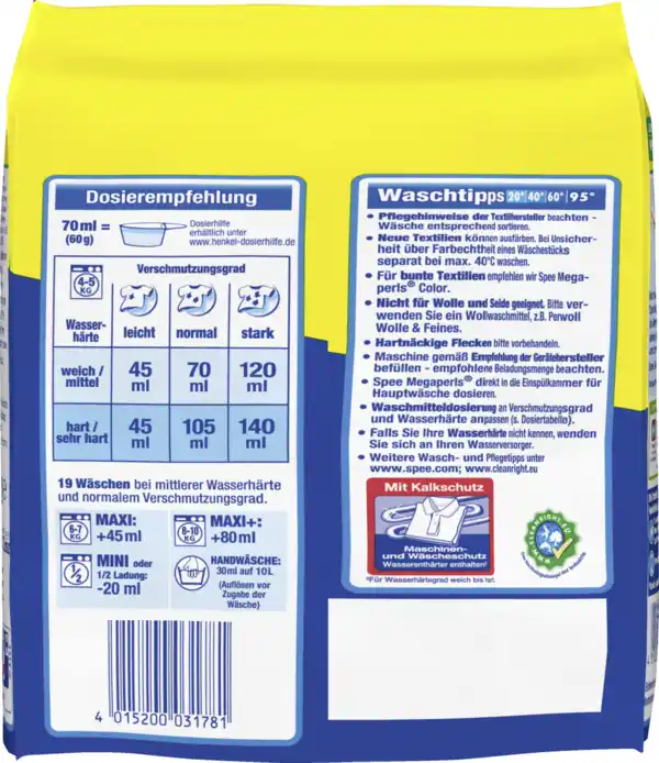 Bild 4 von Spee 4in1 Universalwaschmittel Megaperls 19 WL