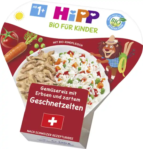 Bild 1 von HiPP Bio Gemüsereis mit Erbsen und zartem Geschnetzelten, 250 g