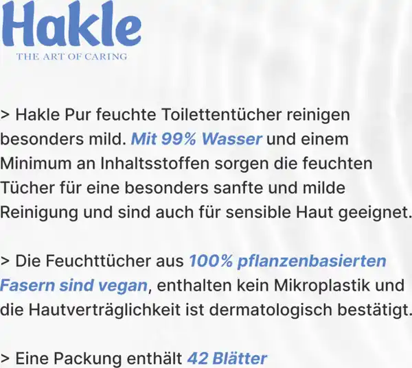 Bild 4 von Hakle Feucht Pur feuchtes Toilettenpapier