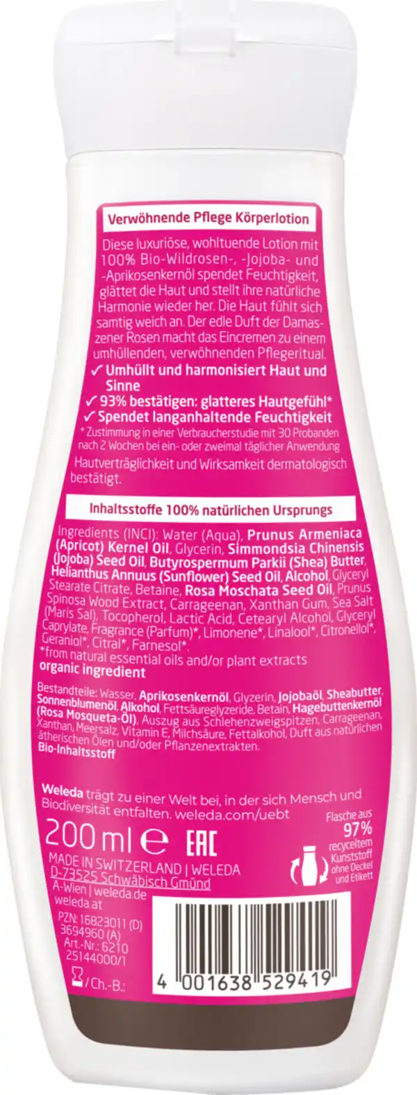 Bild 2 von Weleda Verwöhnende Pflege Körperlotion Wildrose, 200 ml