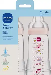 MAM Easy Active™ Baby Bottle 2er-Set, 330 ml, rosa