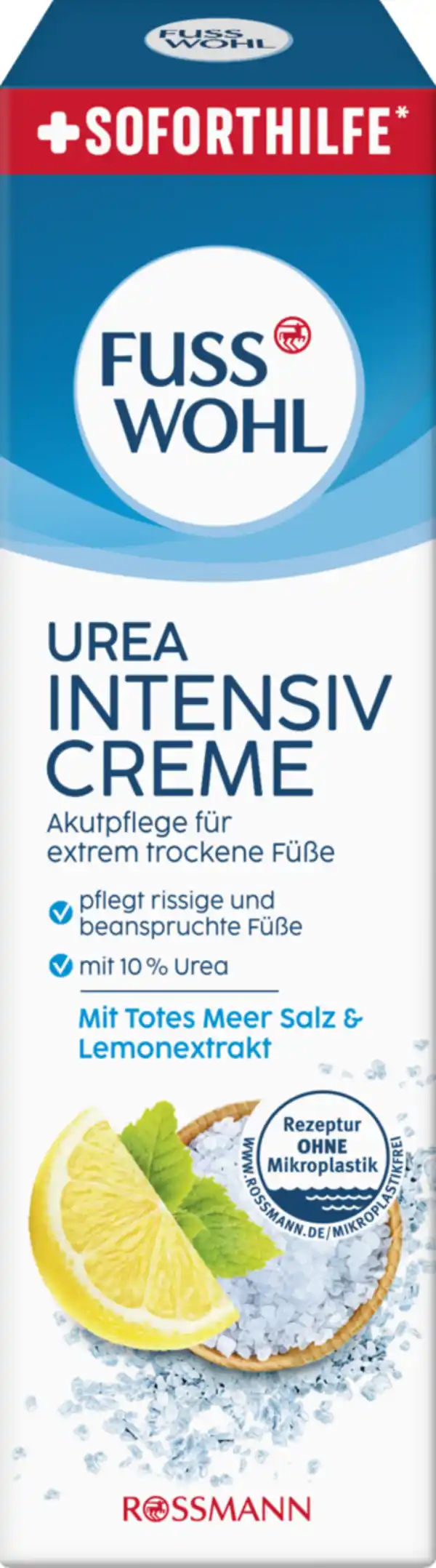 Bild 1 von FUSSWOHL Urea Intensivcreme Meersalz Soforthilfe*, 75 ml