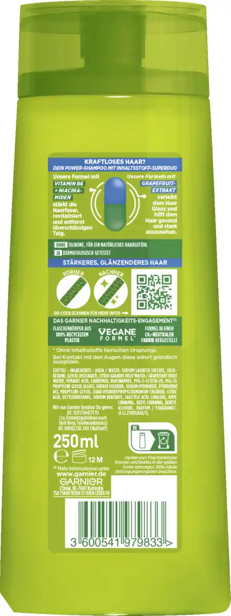 Bild 2 von Garnier Fructis Shampoo Kraft & Glanz Normales Haar, 250 ml