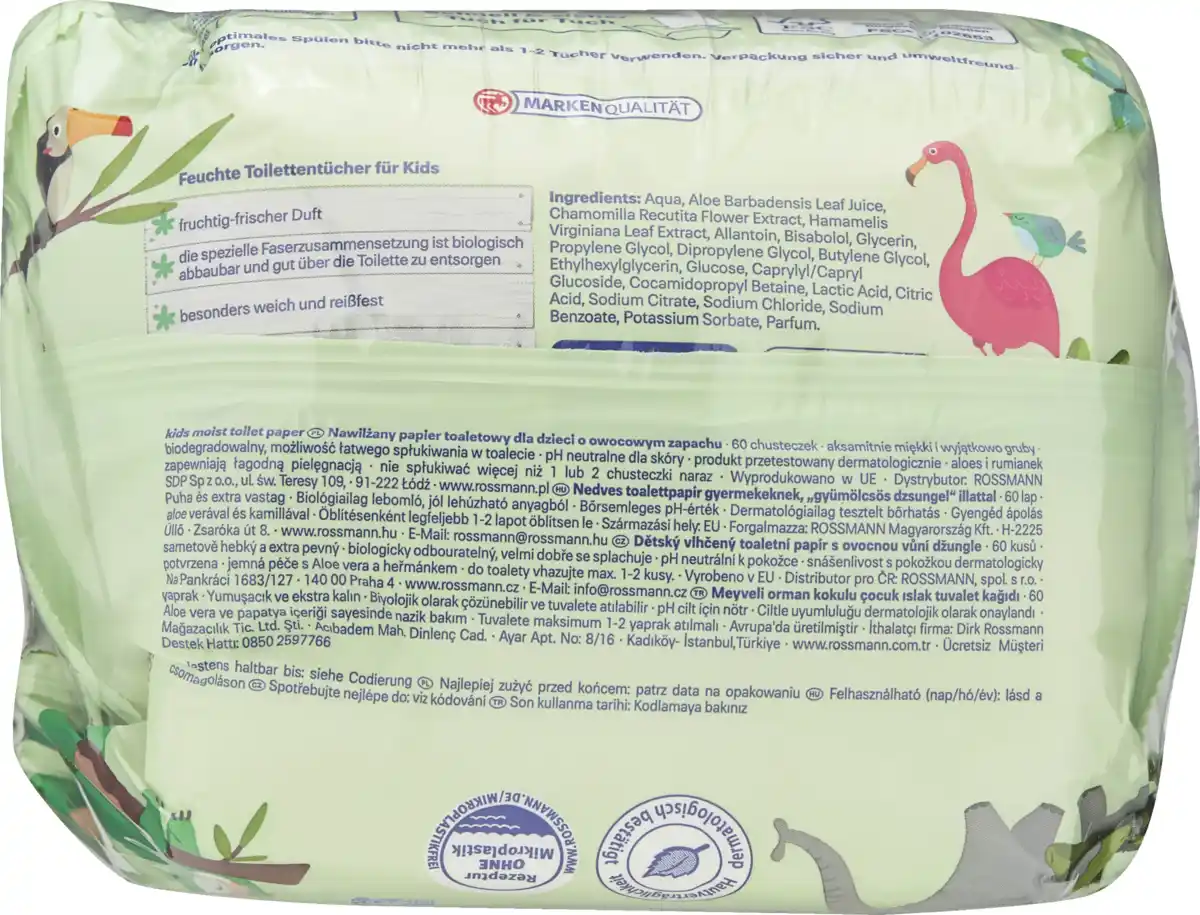 Bild 4 von alouette feuchte Toilettentücher Kids fruchtiger Dschungelduft
