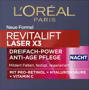 L’Oréal Paris Revitalift Anti-Age Nachtcreme Laser X3 Dreifach-Power, 50 ml