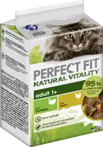 Perfect Fit Katze Natural Vitality Adult 1+ mit Truthahn & mit Huhn Multipack, 300 g