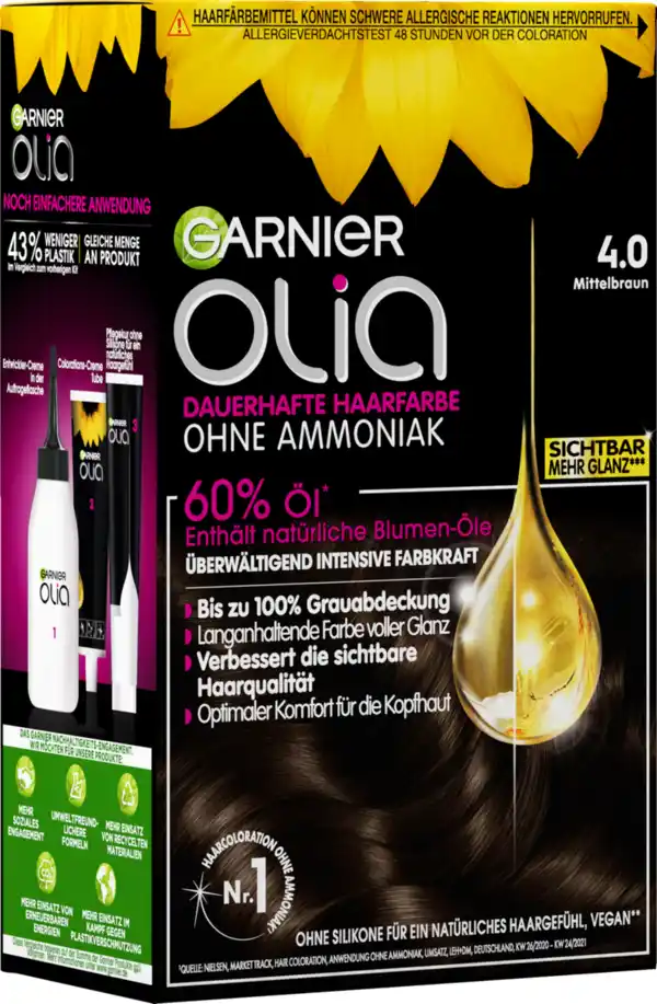 Bild 2 von Garnier Olia Dauerhafte Haarfarbe 4.0 Mittelbraun