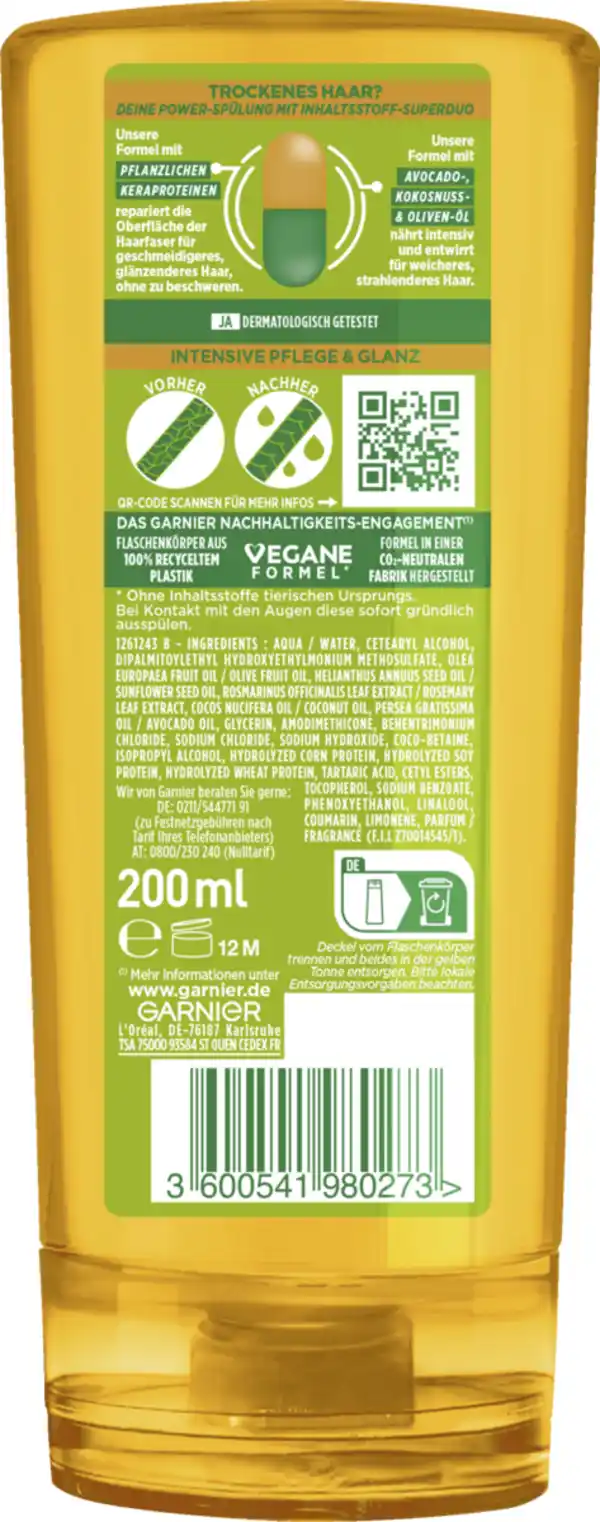 Bild 2 von Garnier Fructis Oil Repair 3 Nährende Spülung, 200 ml