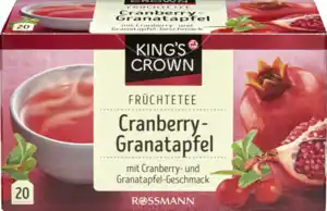 KING'S CROWN Früchtetee Cranberry-Granatapfel, 40 g